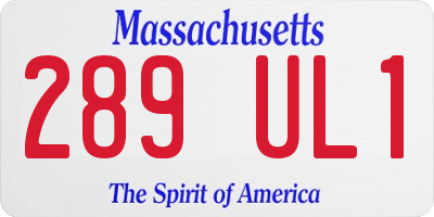 MA license plate 289UL1