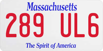 MA license plate 289UL6