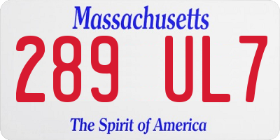 MA license plate 289UL7