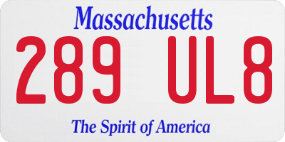 MA license plate 289UL8