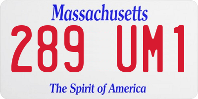 MA license plate 289UM1