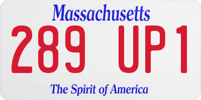 MA license plate 289UP1