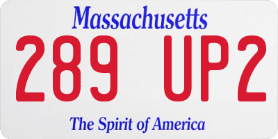MA license plate 289UP2