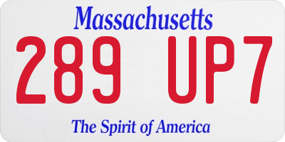 MA license plate 289UP7