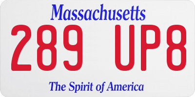 MA license plate 289UP8