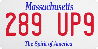 MA license plate 289UP9