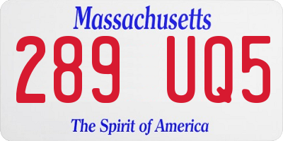 MA license plate 289UQ5