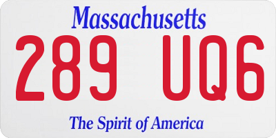 MA license plate 289UQ6