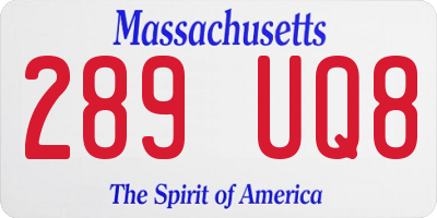 MA license plate 289UQ8