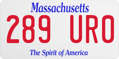 MA license plate 289UR0
