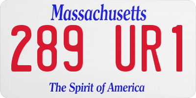 MA license plate 289UR1