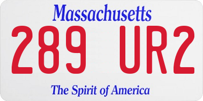 MA license plate 289UR2