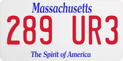 MA license plate 289UR3