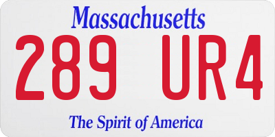 MA license plate 289UR4