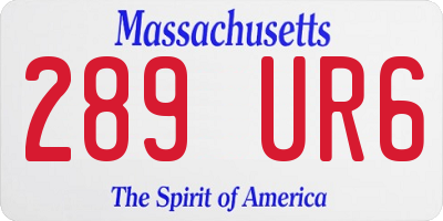 MA license plate 289UR6