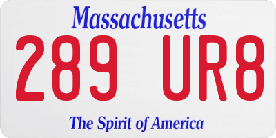 MA license plate 289UR8