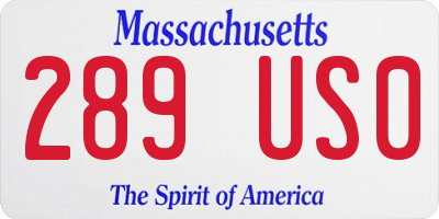 MA license plate 289US0