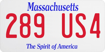 MA license plate 289US4