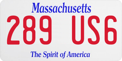 MA license plate 289US6