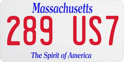 MA license plate 289US7