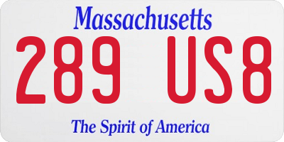 MA license plate 289US8