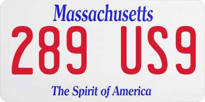 MA license plate 289US9