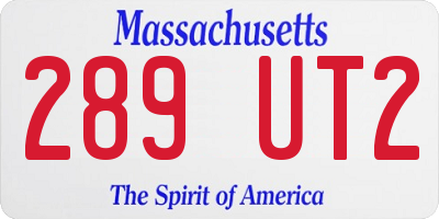 MA license plate 289UT2