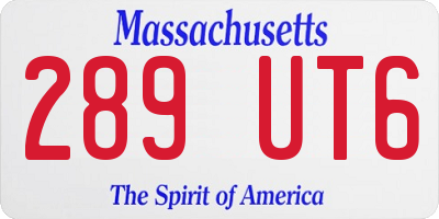 MA license plate 289UT6