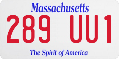 MA license plate 289UU1