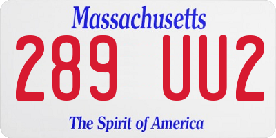MA license plate 289UU2