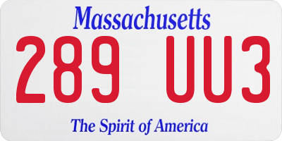 MA license plate 289UU3