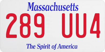 MA license plate 289UU4
