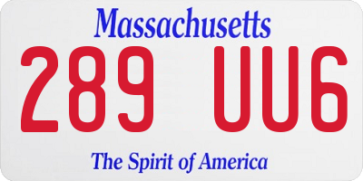 MA license plate 289UU6