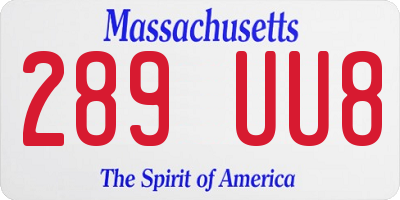 MA license plate 289UU8