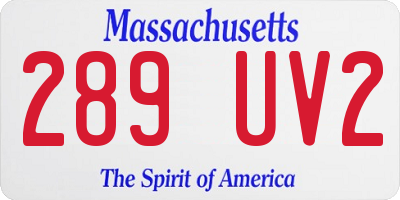 MA license plate 289UV2