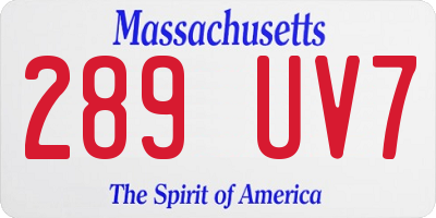 MA license plate 289UV7