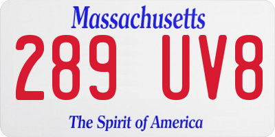 MA license plate 289UV8