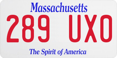 MA license plate 289UX0