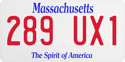 MA license plate 289UX1
