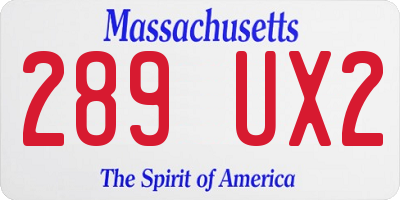 MA license plate 289UX2