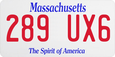 MA license plate 289UX6