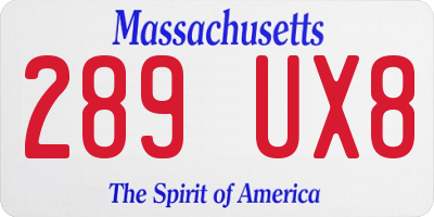 MA license plate 289UX8
