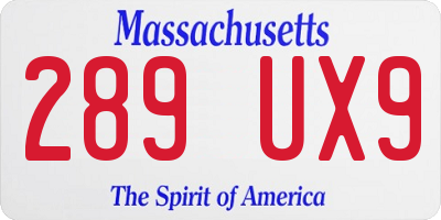 MA license plate 289UX9
