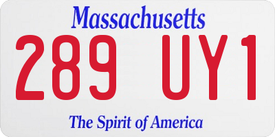 MA license plate 289UY1