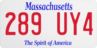 MA license plate 289UY4