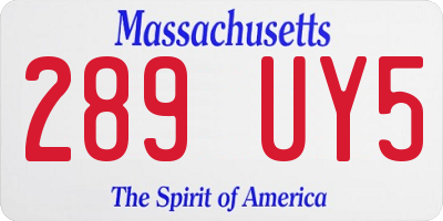 MA license plate 289UY5