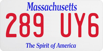 MA license plate 289UY6