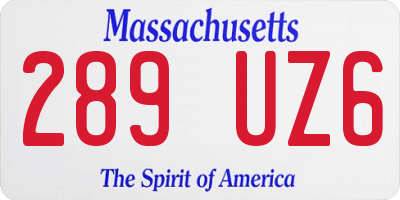 MA license plate 289UZ6