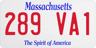 MA license plate 289VA1