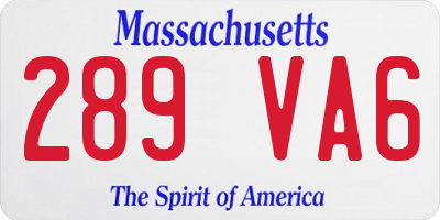 MA license plate 289VA6